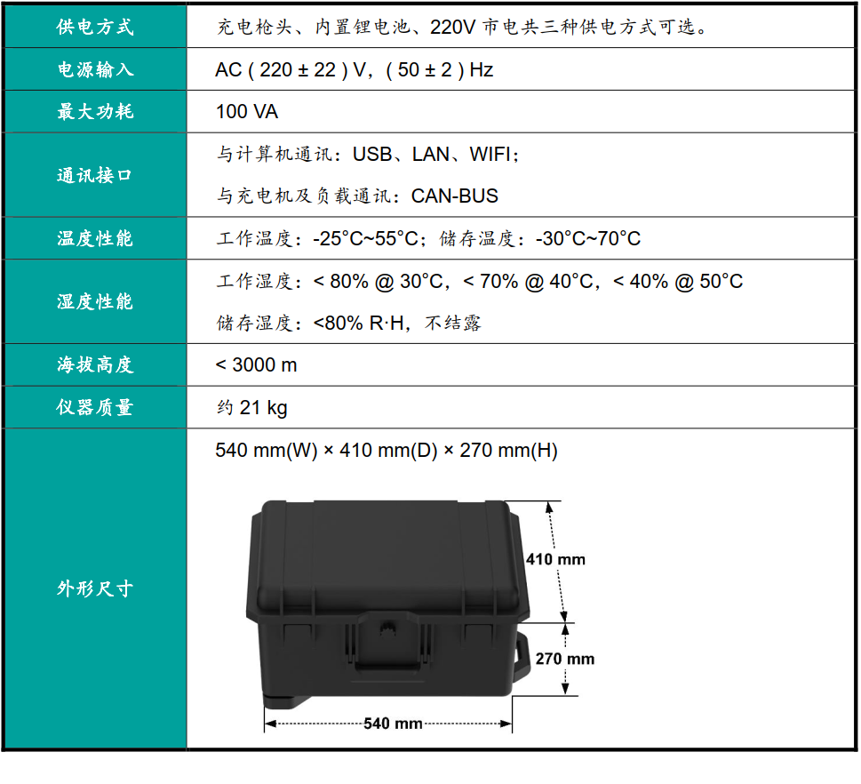 电动汽车直流充电机测试仪器